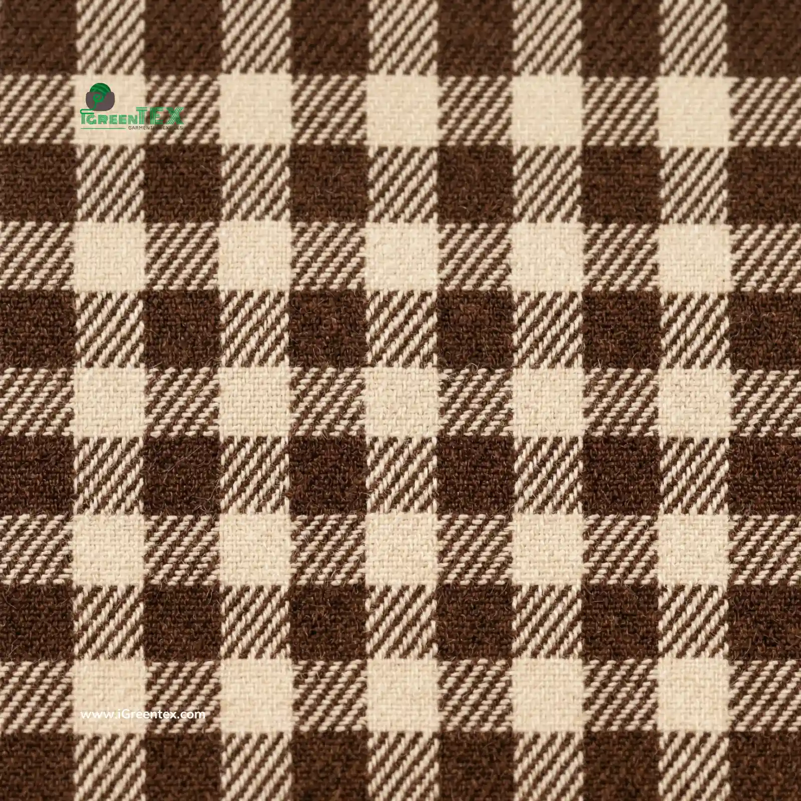 A high-resolution technical close-up of kate caro fabric at iGreen Tex Vietnam. The image showcases the detailed plaid pattern and vibrant yarn-dyed colors of the TC blend, making kate caro the preferred choice for school uniforms and casual office shirts.