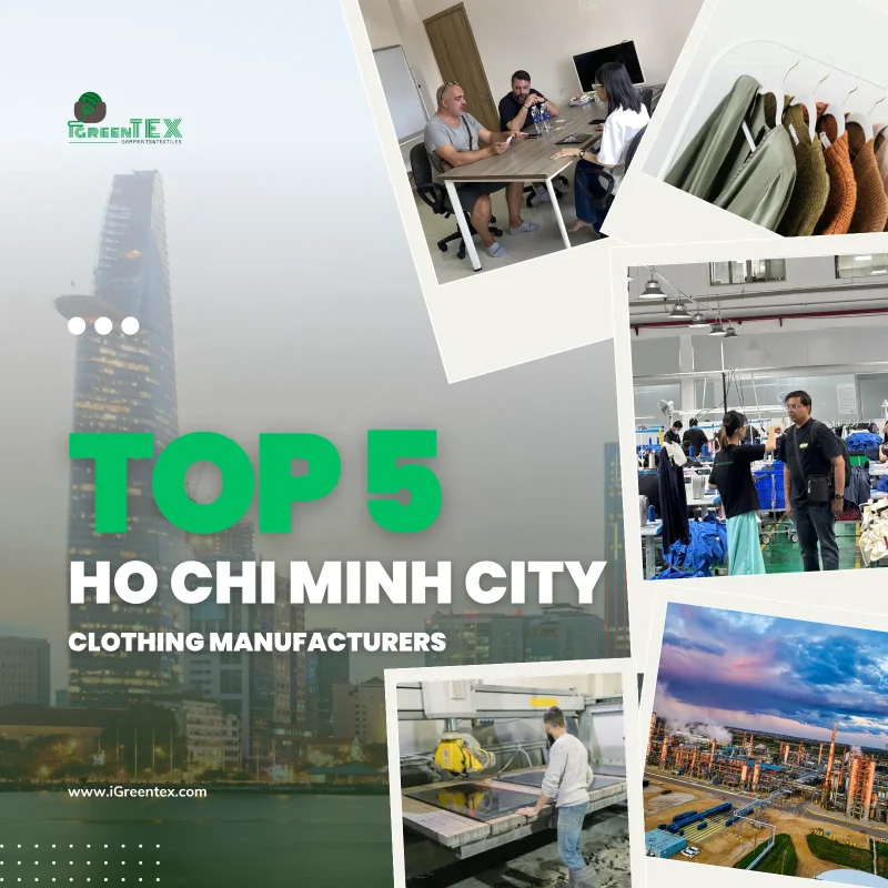 A professional view of the active sewing lines at iGreen Tex, representing the quality expected from top ho chi minh city clothing manufacturers. This image serves as visual verification of our large-scale production capacity for international export.