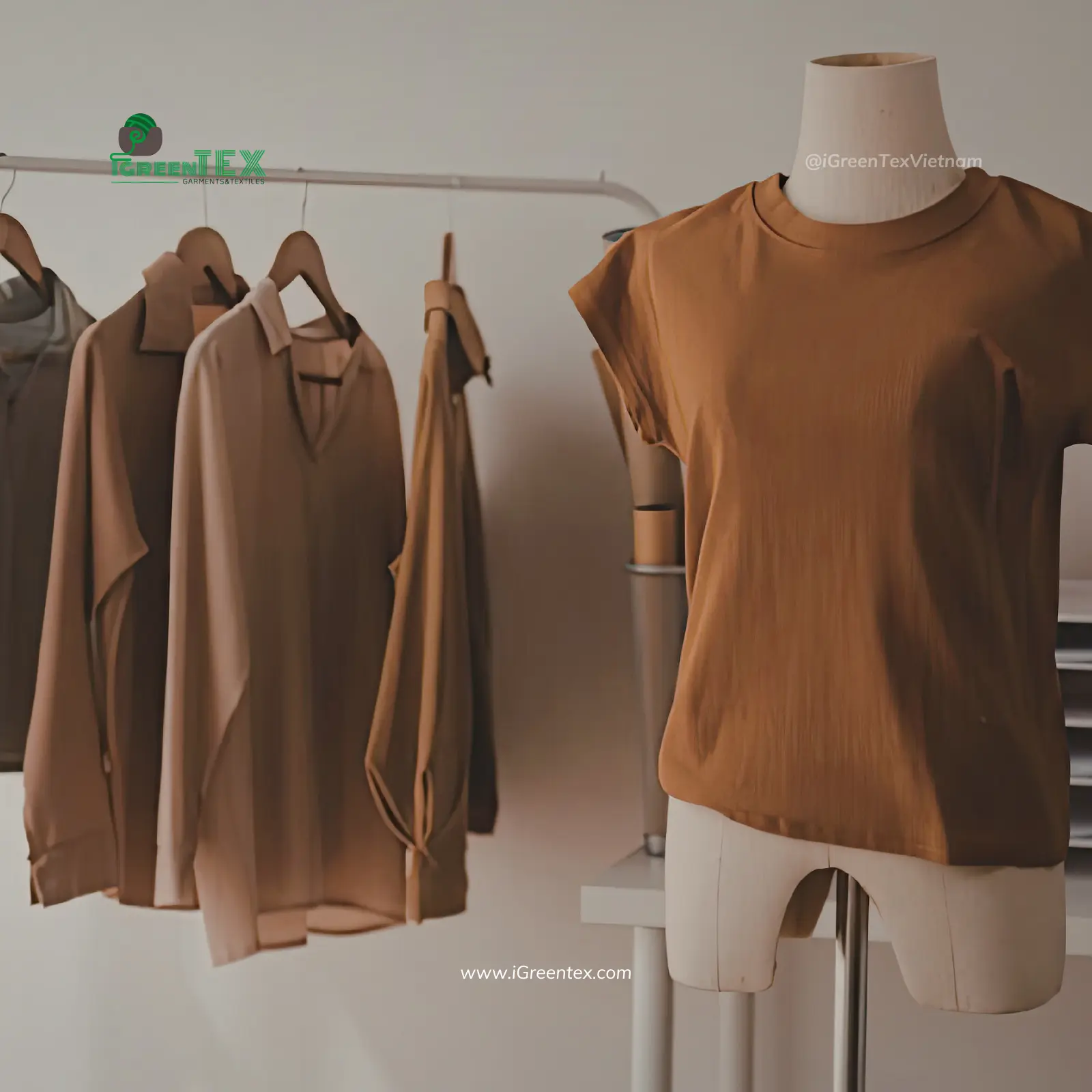 Workflow diagram showing iGreen Tex integrated into the global apparel supply chain.
