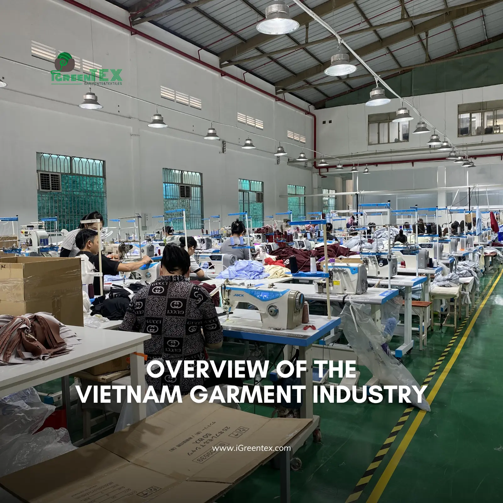 A modern production line at iGreen Tex representing the Vietnam Garment Industry.
