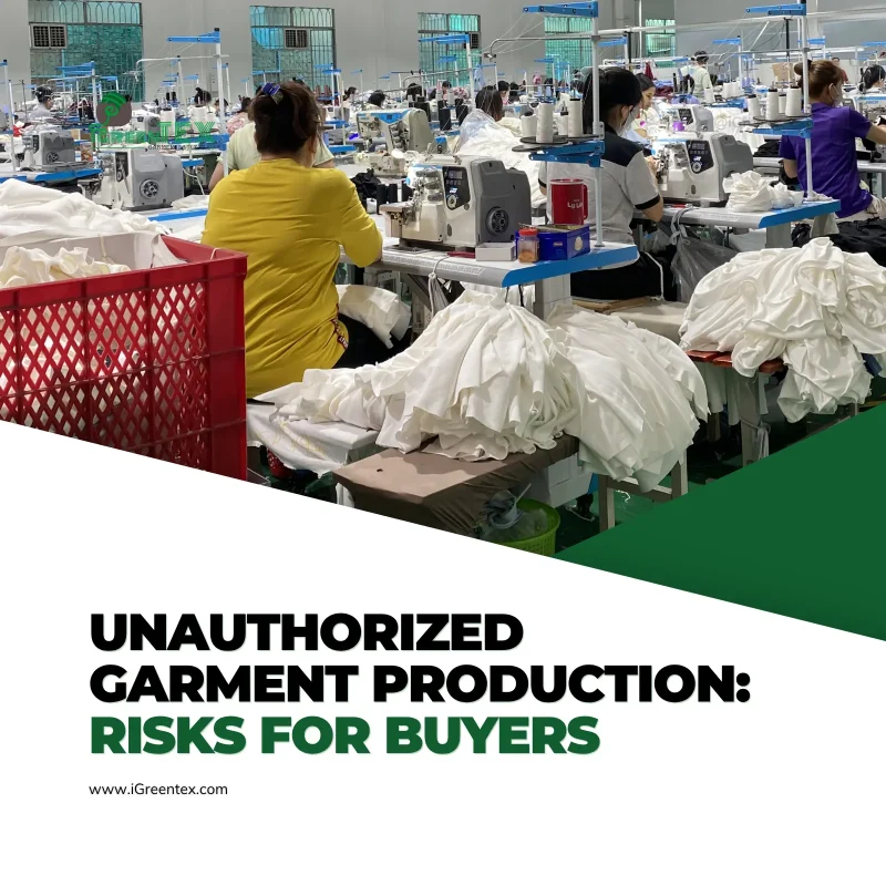 A secure manufacturing floor at iGreen Tex Vietnam preventing unauthorized garment production and protecting brand IP.