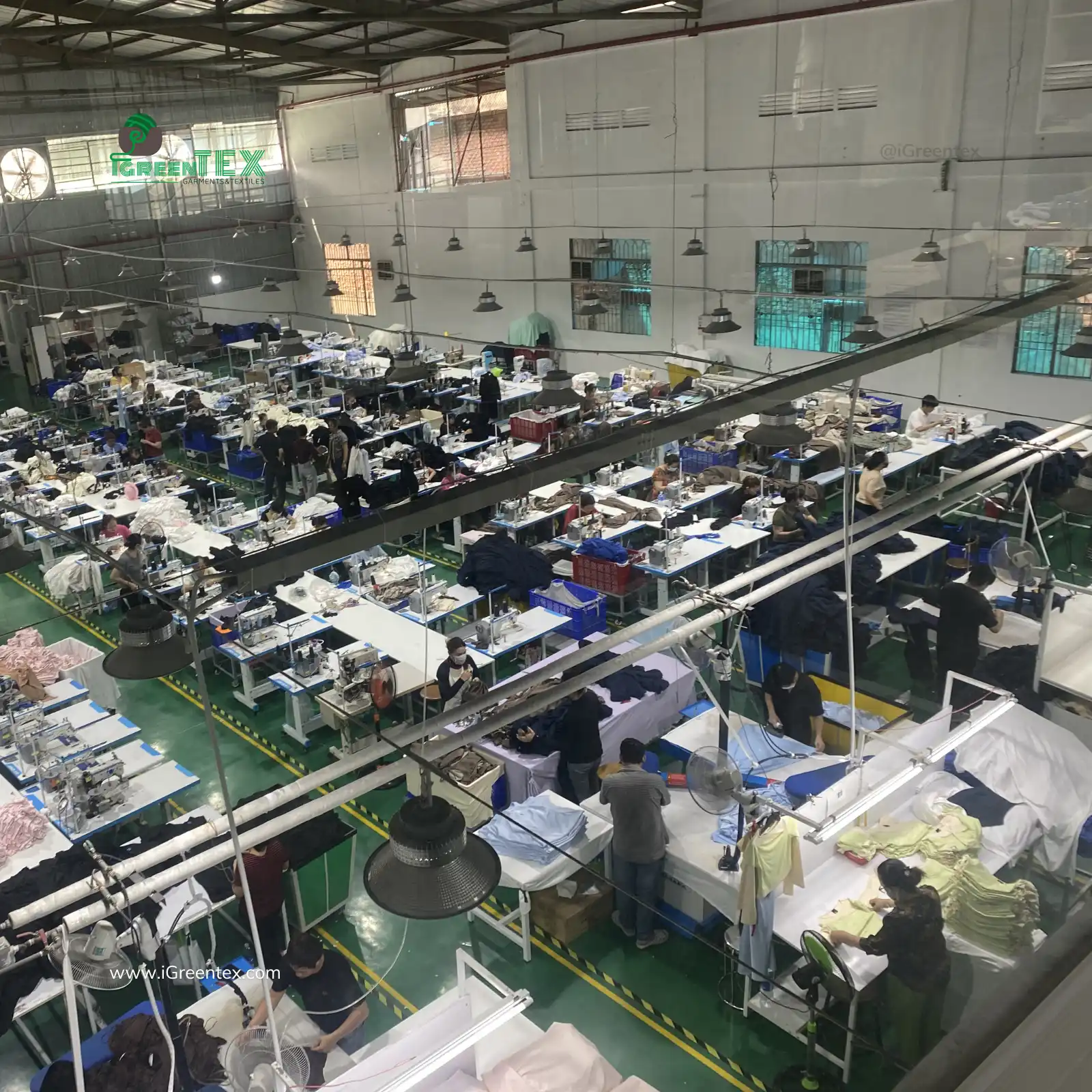 iGreen Tex Vietnam real garment workshop floor evaluated during a clothing factory audit.