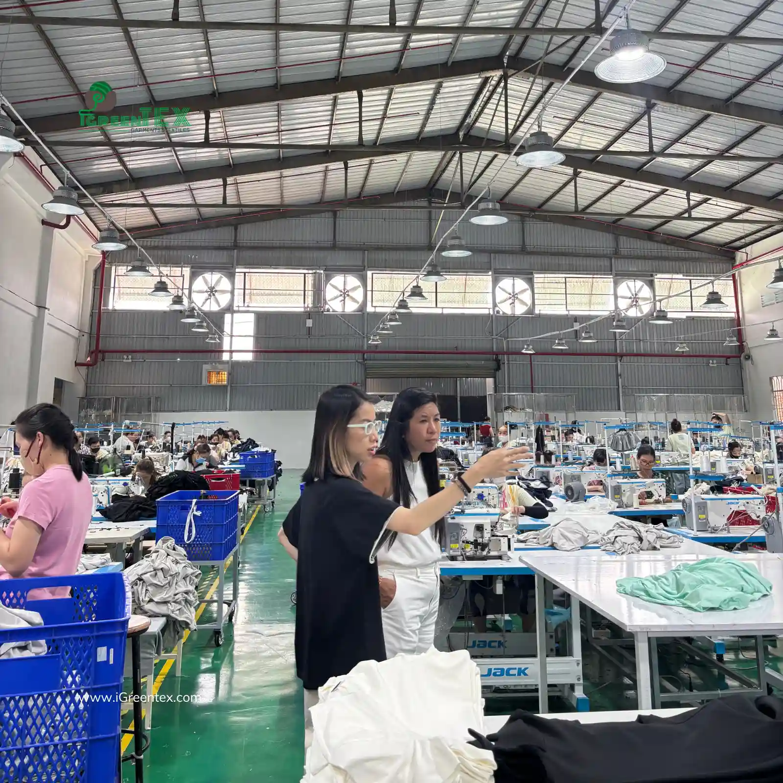 A Philippine client inspecting iGreen Tex workshop during a formal apparel factory audit.