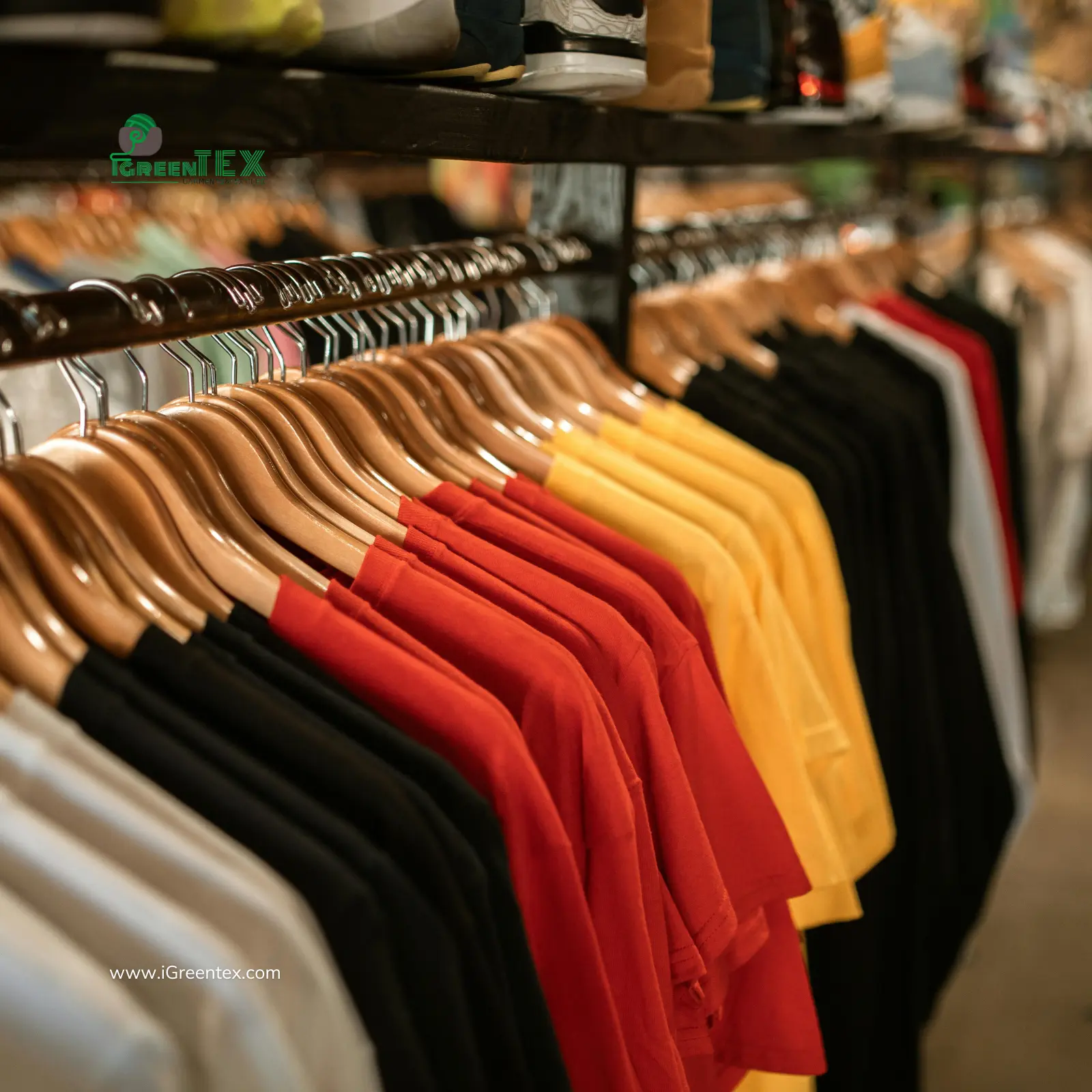 Display of apparel products highlighting the risk of design leaks without an NDA for clothing design.